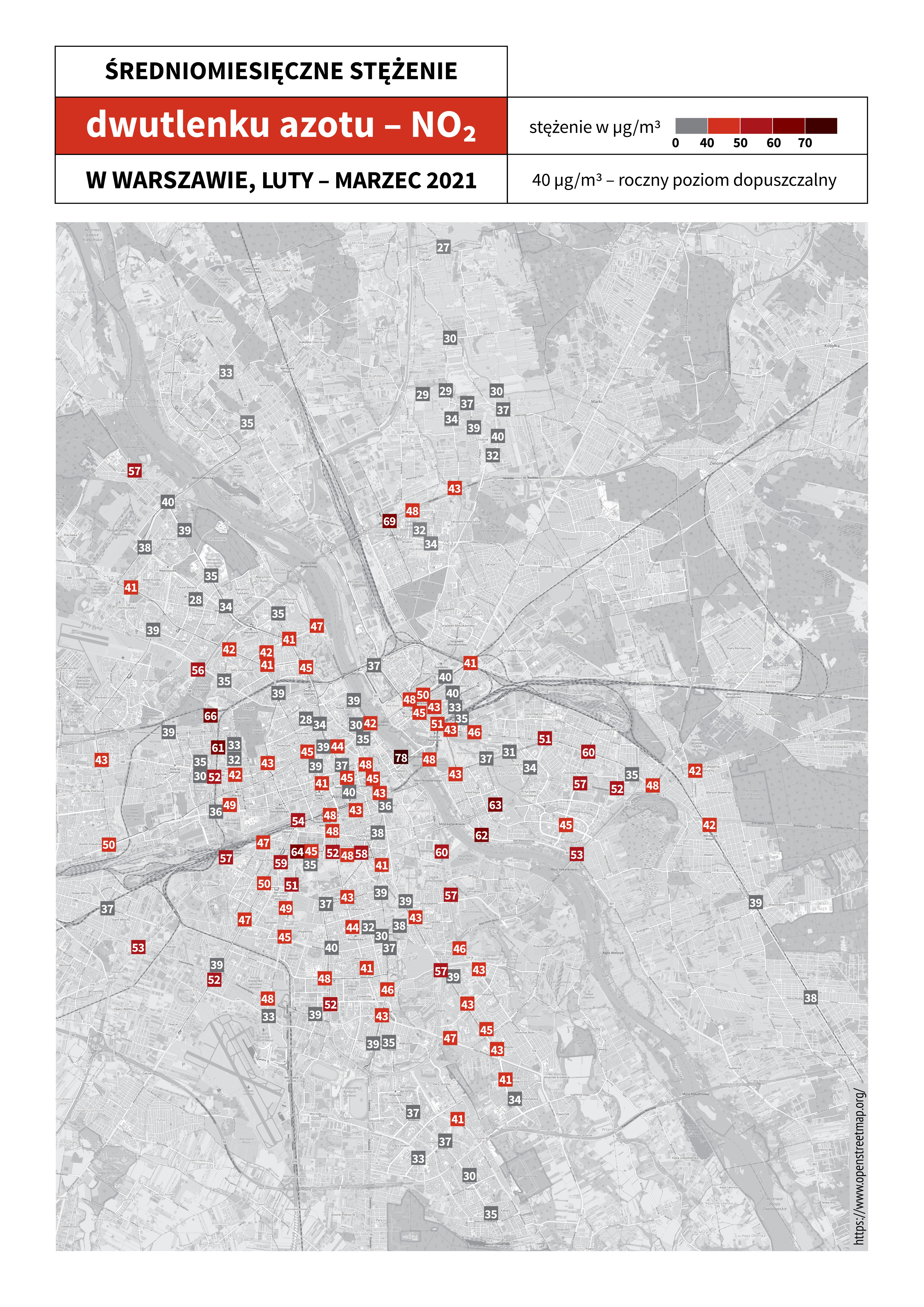 mapa dla całej Warszawy